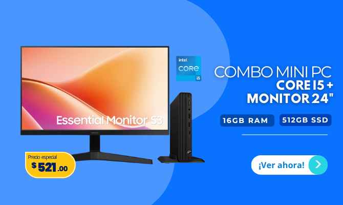 Combo PC completa Mini pc core i5 + monitor 24"